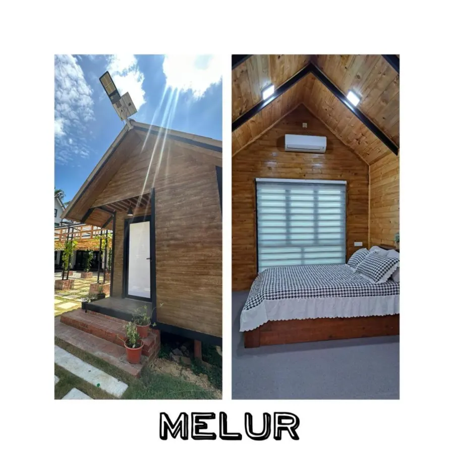 Melur at Abah Don Cottage, Sungai Pelek: bedroom and exterior photos